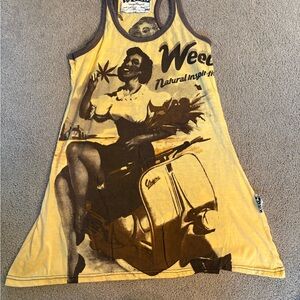 Yellow Vintage Graphic Tank Dress💛